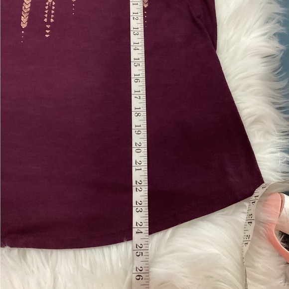 Mudd tank top woman’s size XL scoopneck maroonish purple with gold patte… - Picture 9 of 13